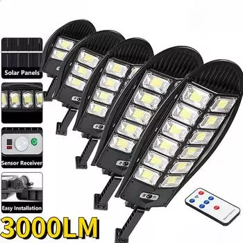 3000LM модернизированный светодиодный солнечный уличный светильник, водонепроницаемый светодиодный для садовой стены, регулируемый угол, встроенная солнечная лампа 788B-2-3000LM