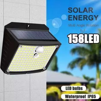 3000LM солнечные фонари уличные 158 светодиодных солнечных настенных светильников водонепроницаемый беспроводной датчик движения безопасность 3 режима сад забор двор терраса гараж 2500LM