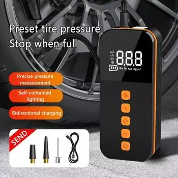 3000mAh 150PSI Handheld Wireless Inflatable Pump Intelligent Digital Display Portable Electric Tire Inflator Car Air Compressor чёрный