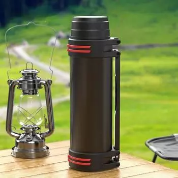 3000ML Black Household Stainless steel Thermos Bottle High-capacity Outdoors Motion Mountain Climbing Water Bottle Thermos Cup 1000ml-3000ml