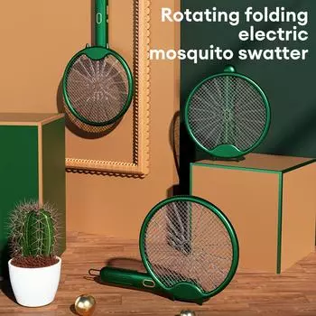 3000V Electric Mosquito Racket Mosquito Killer Lamp USB Rechargeable Foldable Mosquito Swatter Fly Swatter Repellent Lamp жёлтый