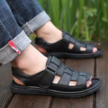 3001 производитель носит пляжные повседневные мужские сандалии летом, индивидуальный тренд, удобные и универсальные односложные тапочки 38