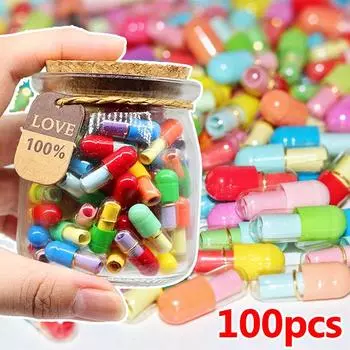 300/100 шт. Прозрачные мини-капсулы с посланием в виде любовной таблетки в бутылочке с пустыми записками для свадебных вечеринок, подарков на день святого Валентина 100 PCS