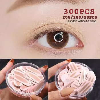 300/200/100/20 шт., натуральные большие глаза, инструменты для красоты, самоклеящаяся наклейка для подводки глаз, наклейка для век, профессиональный макияж, двойная лента для век 20pcs olive