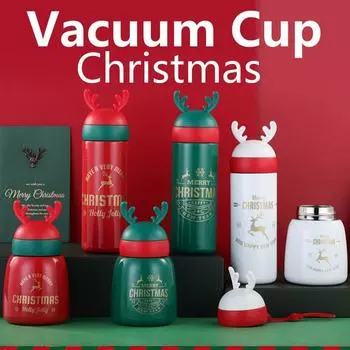 300/330ml Vacuum Cup Christmas Gift Portable Thermal Tumbler Thermos Children Cute Girl Water Bottle Cartoon Insulated Cup 301-400ml