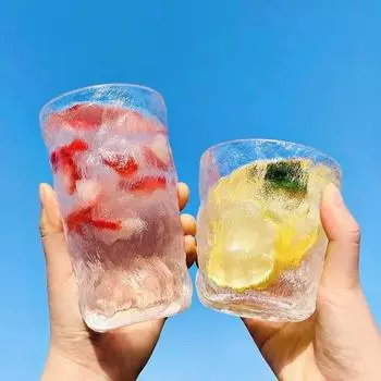 300/350ML Ins Style Textured Glass Twist Cup Thickened Irregular Water Cup Juice Milk Breakfast Cup Embossed Bar Party Gift 301-400ml