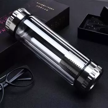 300/400/600 мл стеклянная бутылка для воды из нержавеющей стали фильтр для заваривания чая с двойной стенкой крышка с толстым дном питьевая офисная домашняя чашка подарок 300ml