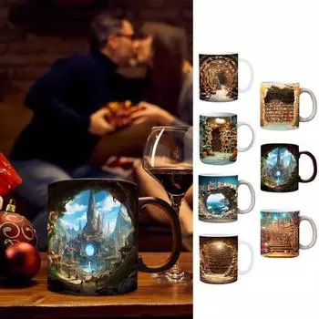 300-400 мл кофейная кружка с книжной полкой и ручкой, термостойкая керамика, пищевой многофункциональный чай, молоко, вода, полка для библиотеки, чашка для любителей книг, подарок на день рождения C