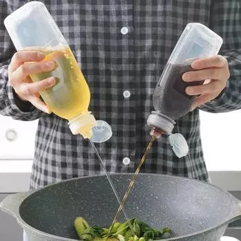 300/500 мл бутылка для масла со шкалой, прозрачная видимая откидная крышка, горячий соус, кетчуп, уксус, жидкость 500ML