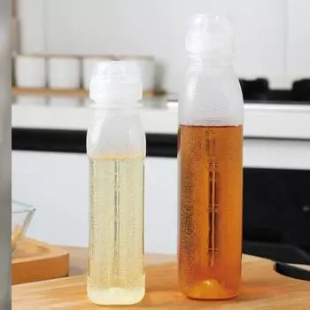 300/500 мл бутылка для масла со шкалой, прозрачная видимая откидная верхняя крышка, контейнер для горячего соуса, уксуса, жидкая приправа, диспенсер