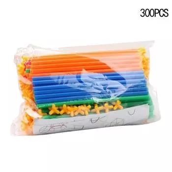 300/500 шт. 4D Космическая соломенная головоломка, строительные блоки для детского сада, развивающие игрушки 300pcs