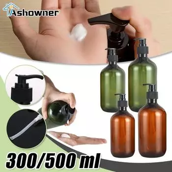 300/500 мл дозаторы для мыла лосьон шампунь гель для душа держатель бутылка для мыла для тела пустая бутылка для ванны дозатор для жидкости в ванной 1PC Brown 300ML