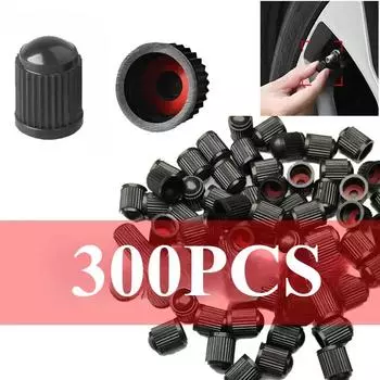 300/5 шт. Пластиковые черные колпачки для вентилей шин велосипедов для автомобилей, велосипедов, мотоциклов, вентилей шин автомобилей с уплотнительным кольцом куполообразной формы, пылезащитный клапан 5PCS
