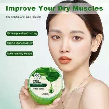 300 г гель алоэ вера, увлажняющий, увлажняющий после загара, натуральные экстракты, питательный, увлажняющий, гель алоэ вера для мягкой, шелковистой кожи зелёный