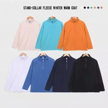 300 г/м2 флисовая верхняя одежда с застежкой-молнией на половину воротника для мужчин зимние теплые повседневные пальто модная спортивная одежда для пар S чёрный