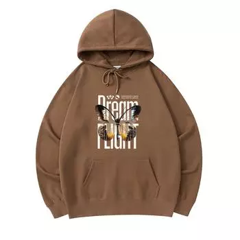 300 г/м Мужские хлопковые толстовки Dream Flight. Элегантная бабочка с прозрачными крыльями Принт Премиум Хлопковая Толстовка XS армия зеленый