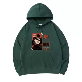 300 г/м Мужские хлопковые толстовки с капюшоном Женская толстовка из премиального хлопка с принтом Spirit XS армия зеленый