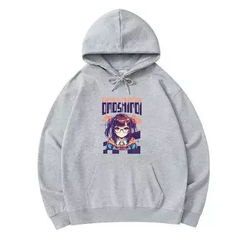 300 г/м Мужские хлопковые толстовки с капюшоном Omoshiroi Retro с принтом японского аниме Премиум Хлопковая толстовка XS армия зеленый