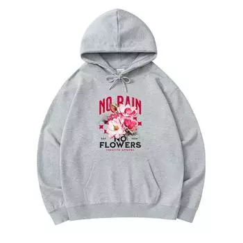 300 г/м Мужские хлопковые толстовки с капюшоном No Rain no Flowers Print Премиум Хлопковая толстовка XS армия зеленый