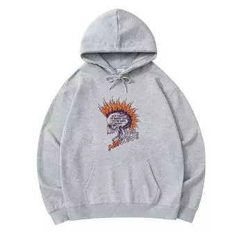 300 г/м Мужские хлопковые толстовки с капюшоном с принтом Punks on Fire Премиум Хлопковая толстовка XS армия зеленый