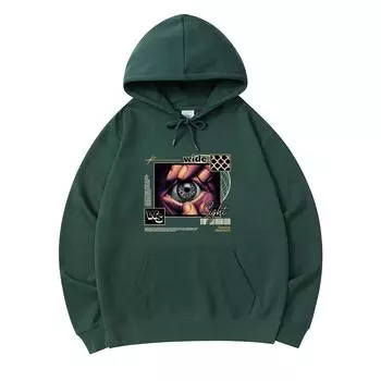 300 г/м Мужские хлопковые толстовки с капюшоном с широким принтом Премиум-хлопковая толстовка XS армия зеленый