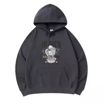 300 г/м Мужские хлопковые толстовки с капюшоном Heaven Beyond the Door Print Премиум хлопковая толстовка XS армия зеленый