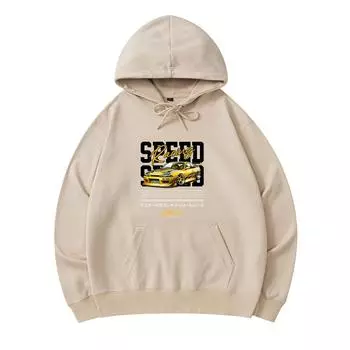 300 г/м Мужские хлопковые толстовки с капюшоном Speed Racing Drift Print Премиум хлопок Толстовка XS армия зеленый