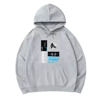 300 г/м Мужские хлопковые толстовки с капюшоном Rage Print Премиум Хлопковая толстовка XS армия зеленый