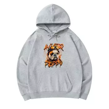 300 г/м Мужские хлопковые толстовки с капюшоном Мопс Авиатор Щенок Пилот Собака Самолет Любовь Уличная одежда Принт Премиум Хлопковая толстовка XS армия зеленый