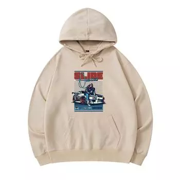 300 г/м Мужские хлопковые толстовки с капюшоном Slide Queen Print Премиум хлопок Толстовка XS армия зеленый