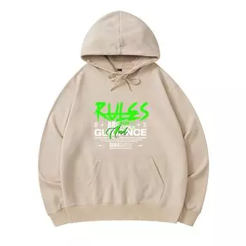 300 г/м Мужские хлопковые толстовки с капюшоном Правила для дураков и руководство Принт Премиум Хлопковая толстовка XS армия зеленый