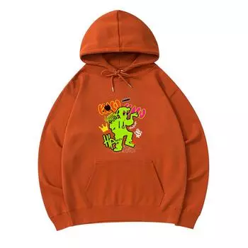 300 г/м Мужские хлопковые толстовки с капюшоном Hip Hop Boy Print Премиум хлопок Толстовка XS армия зеленый