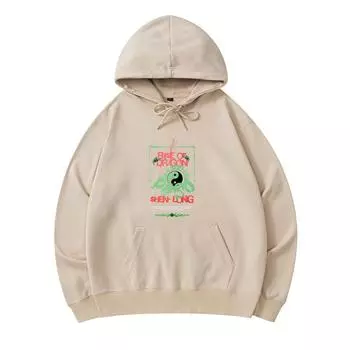 300 г/м Мужские хлопковые толстовки с капюшоном Rise of Dragon Футболка с принтом Премиум Хлопковая толстовка XS армия зеленый