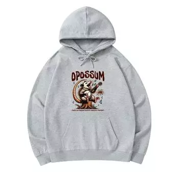 300 г/м Мужские хлопковые толстовки с капюшоном Opossum Guitar Player Funny Possum Music Love Print Премиум хлопковая толстовка XS армия зеленый