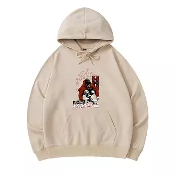 300 г/м Мужские хлопковые толстовки с капюшоном Rolling Skate Print Премиум Хлопковая толстовка XS армия зеленый