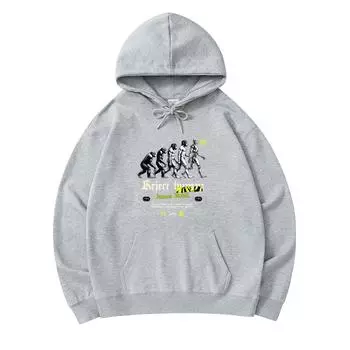 300 г/м Мужские хлопковые толстовки с капюшоном Reject Human Print Премиум хлопок Толстовка XS армия зеленый