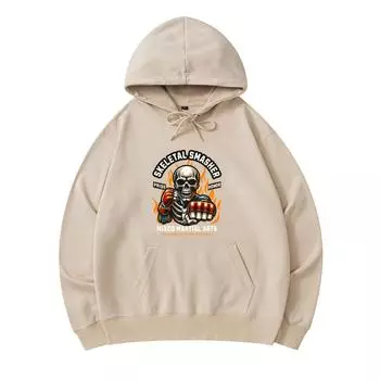 300 г/м Мужские хлопковые толстовки с капюшоном Skeletal Smasher Print Премиум хлопковая толстовка XS армия зеленый