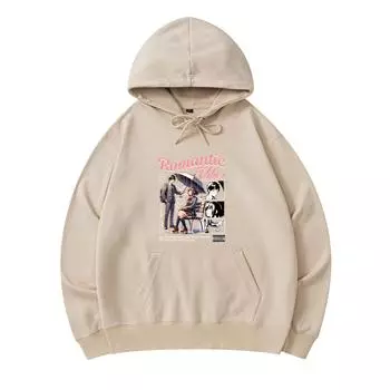 300 г/м Мужские хлопковые толстовки с капюшоном с принтом Romantic Vibes Премиум Хлопковая толстовка XS армия зеленый