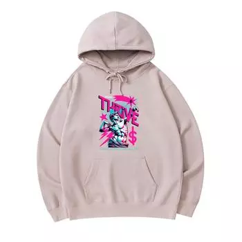 300 г/м Мужские хлопковые толстовки с капюшоном Thrive Print Премиум Хлопковая толстовка XS армия зеленый