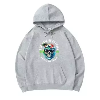 300 г/м Мужские хлопковые толстовки с капюшоном с принтом черепа и морской волны Толстовка из премиального хлопка XS армия зеленый