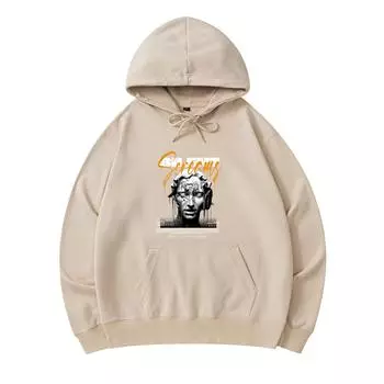 300 г/м Мужские хлопковые толстовки с капюшоном Silent Screams Print Премиум хлопковая толстовка XS армия зеленый