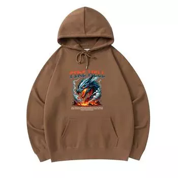 300 г/м Мужские хлопковые толстовки с капюшоном Fire Hell шаблон дизайна футболки Печать Премиум Хлопковая толстовка XS армия зеленый