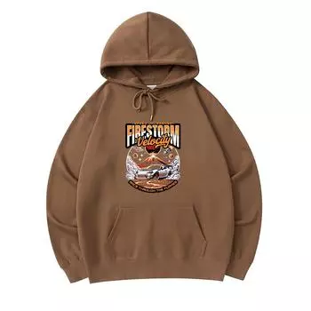 300 г/м Мужские хлопковые толстовки с капюшоном Firestorm Velocity Print Премиум Хлопковая толстовка XS армия зеленый