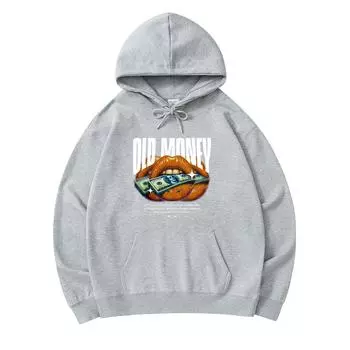 300 г/м Мужские хлопковые толстовки с капюшоном Old Money Print Премиум хлопковая толстовка XS армия зеленый