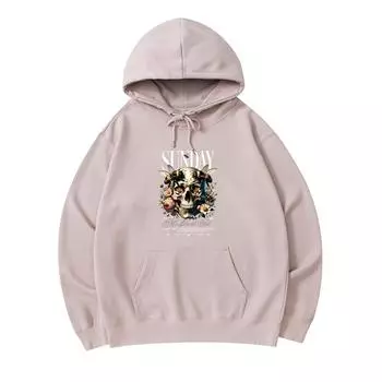 300 г/м Мужские хлопковые толстовки с капюшоном Sunday Mindfulness Club Skull Shirt Print Премиум хлопок Толстовка XS армия зеленый