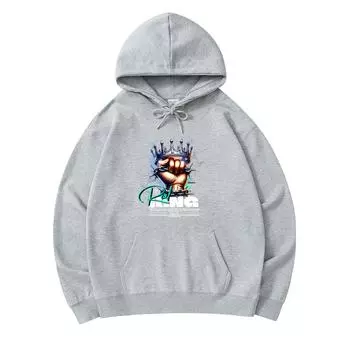 300 г/м Мужские хлопковые толстовки с капюшоном Real King Print Премиум Хлопковая толстовка XS армия зеленый