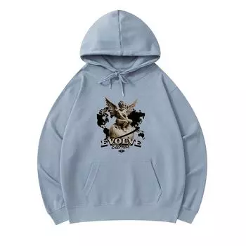 300 г/м Мужские хлопковые толстовки с капюшоном Cupid Streetwear Графический принт Премиум Хлопковая толстовка XS армия зеленый