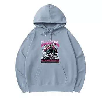 300 г/м Мужские хлопковые толстовки с капюшоном с принтом Celestial Racers Премиум Хлопковая толстовка XS армия зеленый