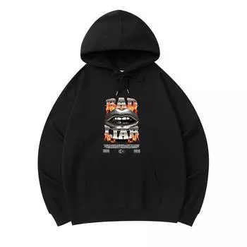 300 г/м Мужские хлопковые толстовки с капюшоном Bad Liar Streetwear с графическим принтом Премиум Хлопковая толстовка XS армия зеленый