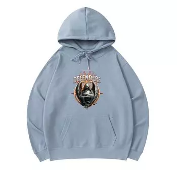 300 г/м Мужские хлопковые толстовки с капюшоном Defenders Print Премиум Хлопковая толстовка XS армия зеленый